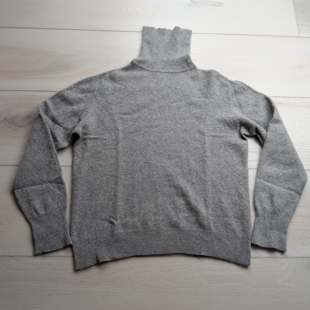 Ralph‎ Lauren 100% Cashmere Turtleneck Sweater Womens L Gray Knit Pullover